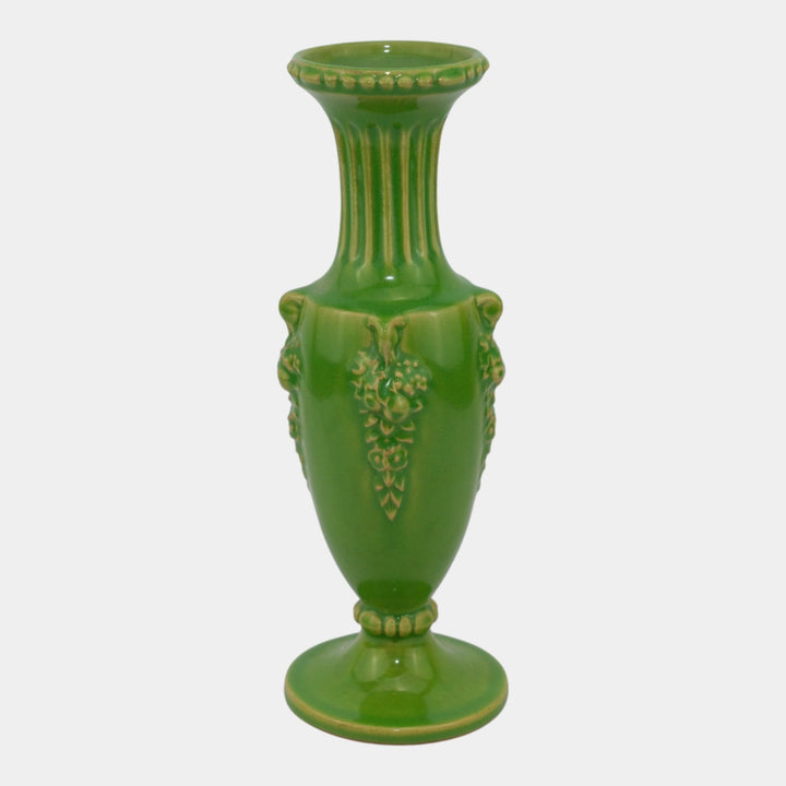 Roseville Savona 1928 Vintage Art Pottery Chartreuse Green Bud Vase 209-10 - Just Art Pottery