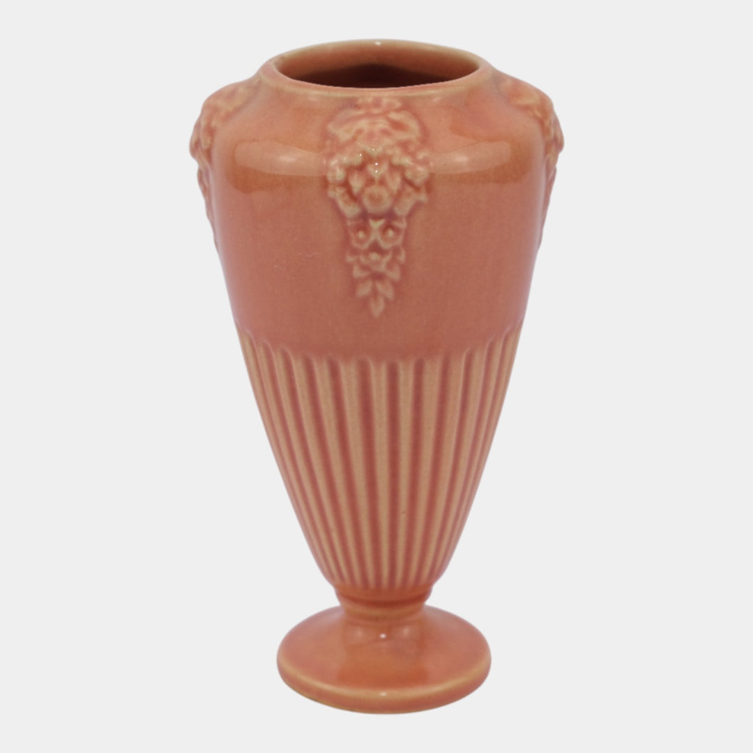 Roseville Savona Pink 1928 Vintage Art Deco Pottery Ceramic Flower Vase 207-6 - Just Art Pottery