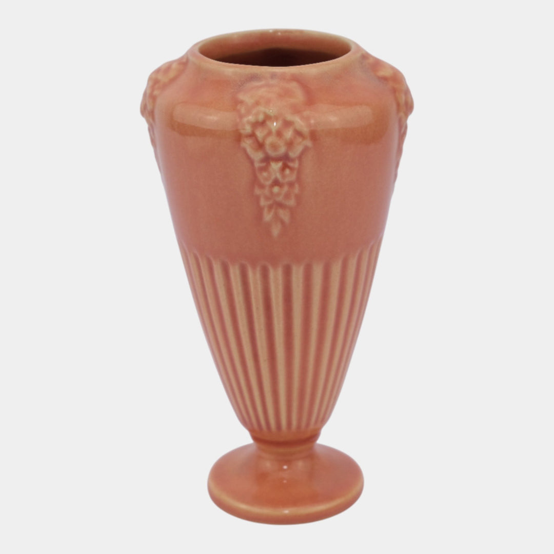 Roseville Savona Pink 1928 Vintage Art Deco Pottery Ceramic Flower Vase 207-6 - Just Art Pottery