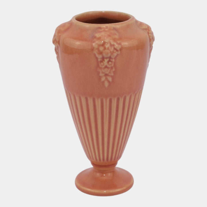 Roseville Savona Pink 1928 Vintage Art Deco Pottery Ceramic Flower Vase 207-6 - Just Art Pottery