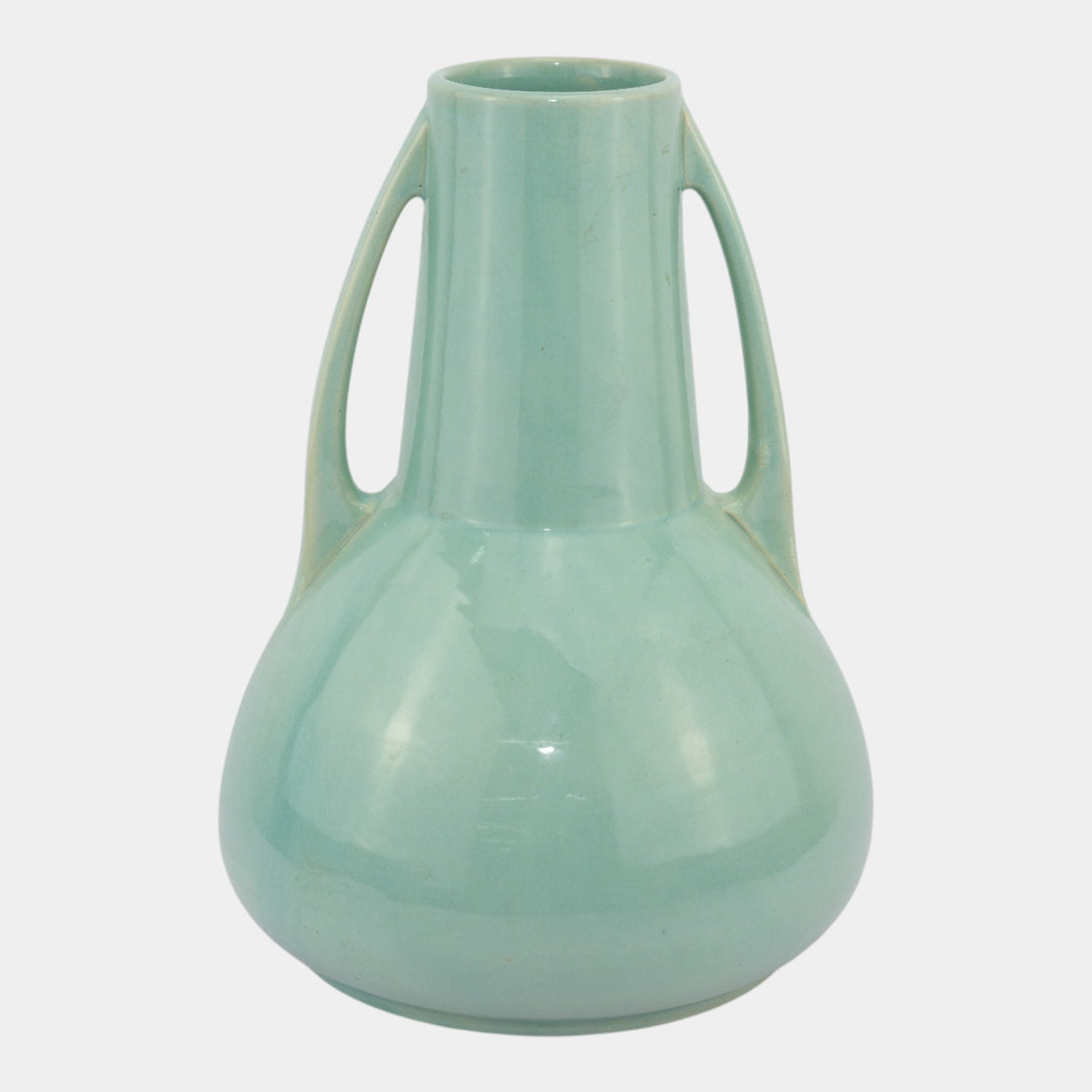 Roseville Rosecraft Colors Turquoise Blue 1921 Art Pottery Ceramic Vase 182-12 - Just Art Pottery