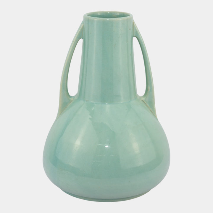 Roseville Rosecraft Colors Turquoise Blue 1921 Art Pottery Ceramic Vase 182-12 - Just Art Pottery