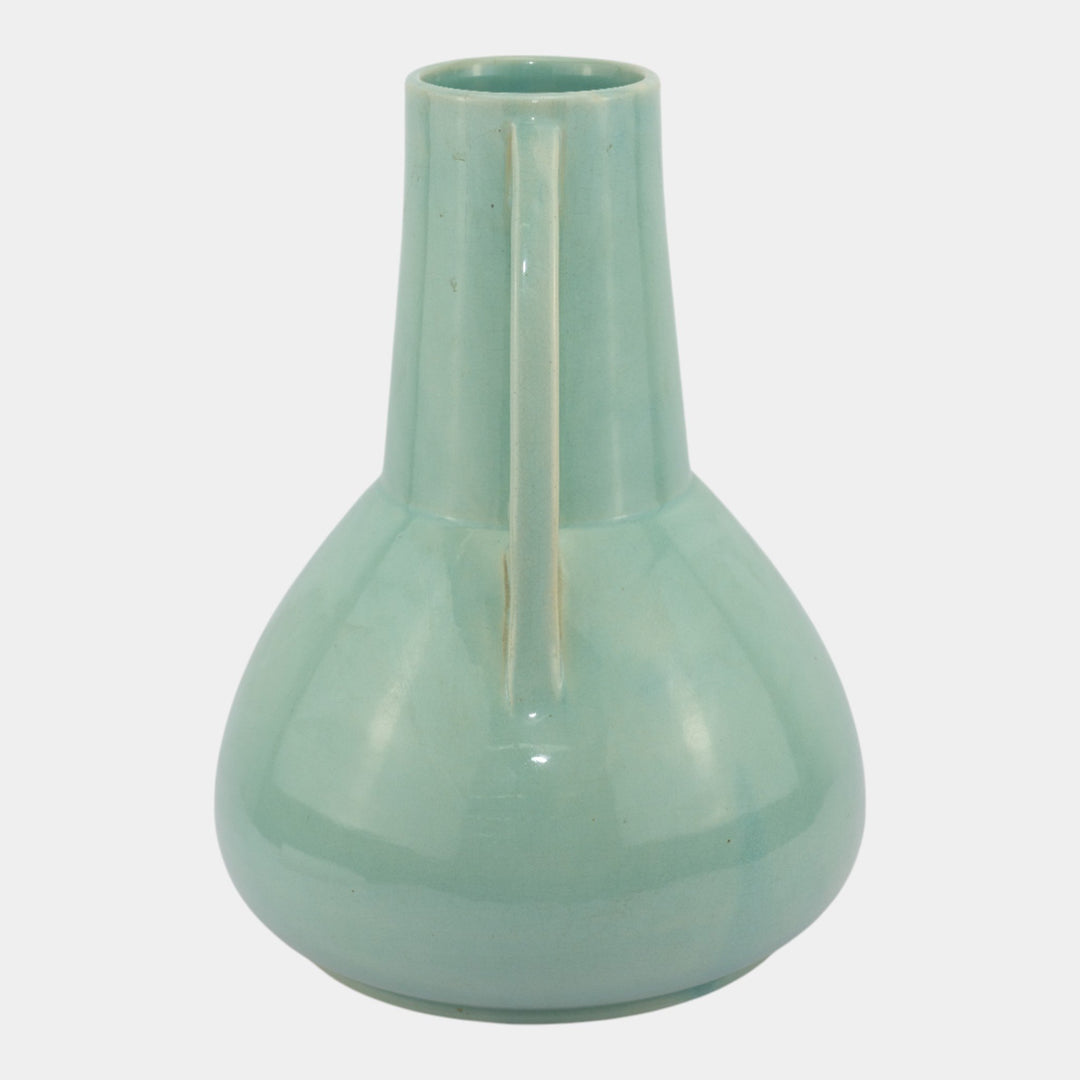 Roseville Rosecraft Colors Turquoise Blue 1921 Art Pottery Ceramic Vase 182-12 - Just Art Pottery