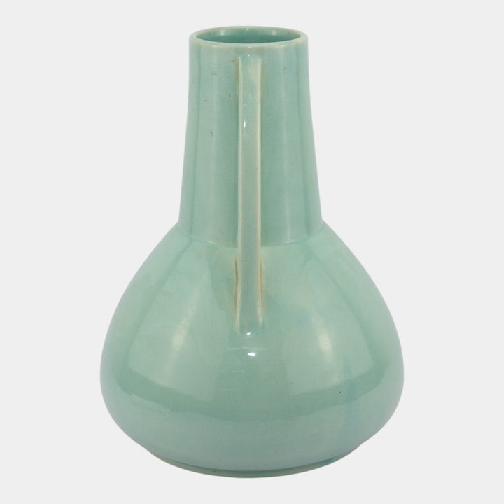 Roseville Rosecraft Colors Turquoise Blue 1921 Art Pottery Ceramic Vase 182-12 - Just Art Pottery