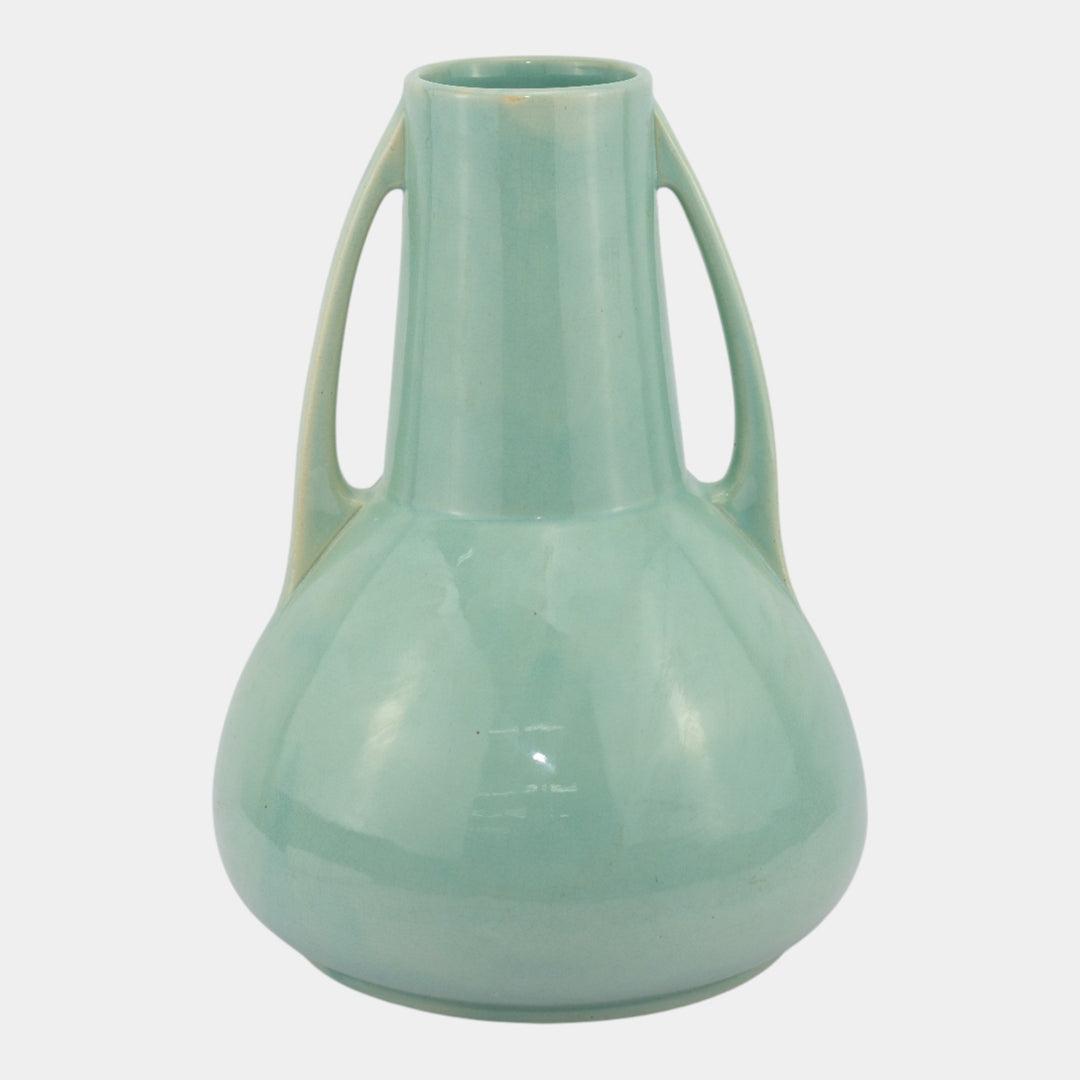 Roseville Rosecraft Colors Turquoise Blue 1921 Art Pottery Ceramic Vase 182-12 - Just Art Pottery