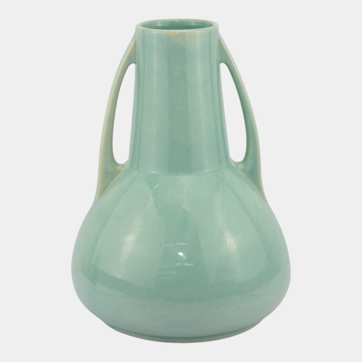 Roseville Rosecraft Colors Turquoise Blue 1921 Art Pottery Ceramic Vase 182-12 - Just Art Pottery