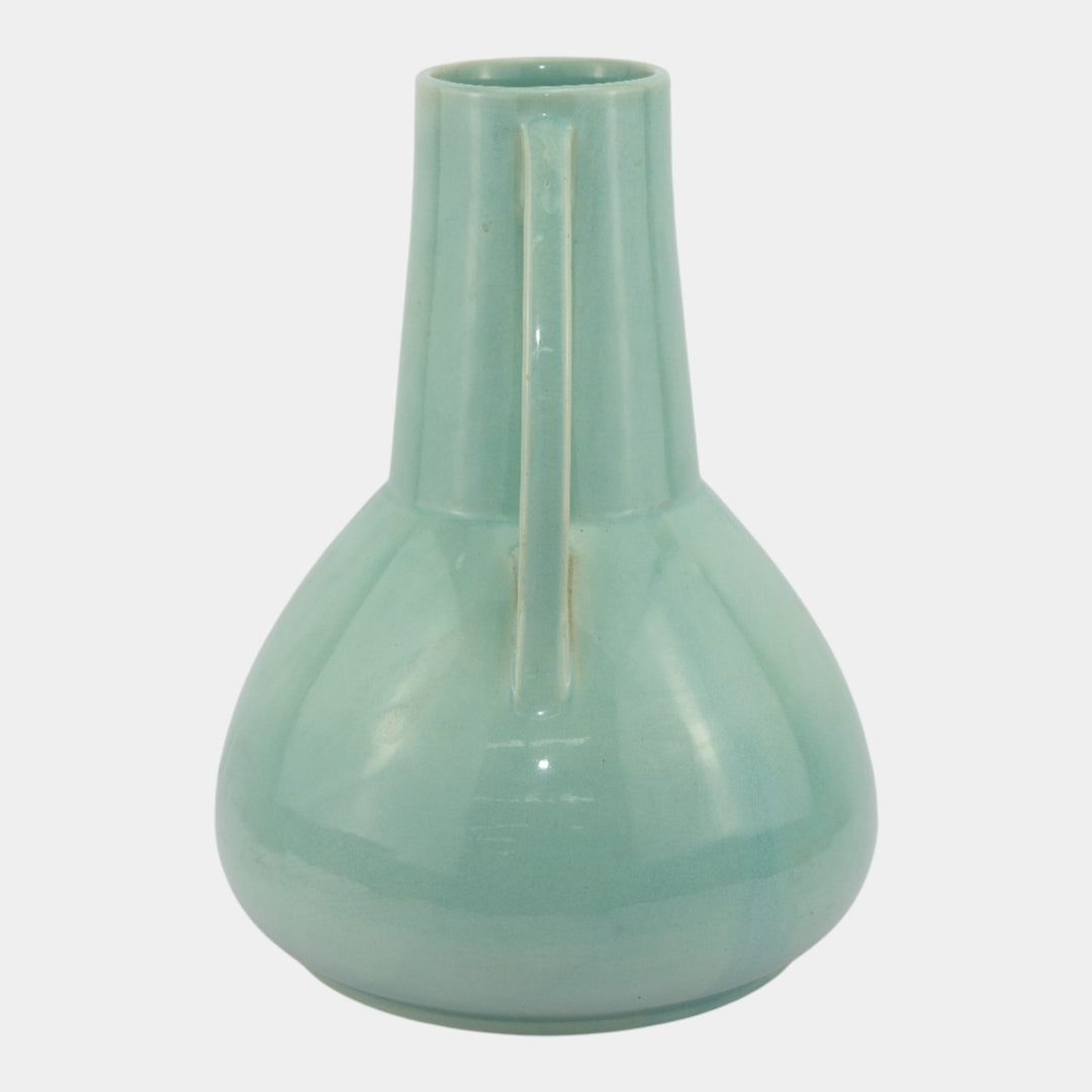 Roseville Rosecraft Colors Turquoise Blue 1921 Art Pottery Ceramic Vase 182-12 - Just Art Pottery