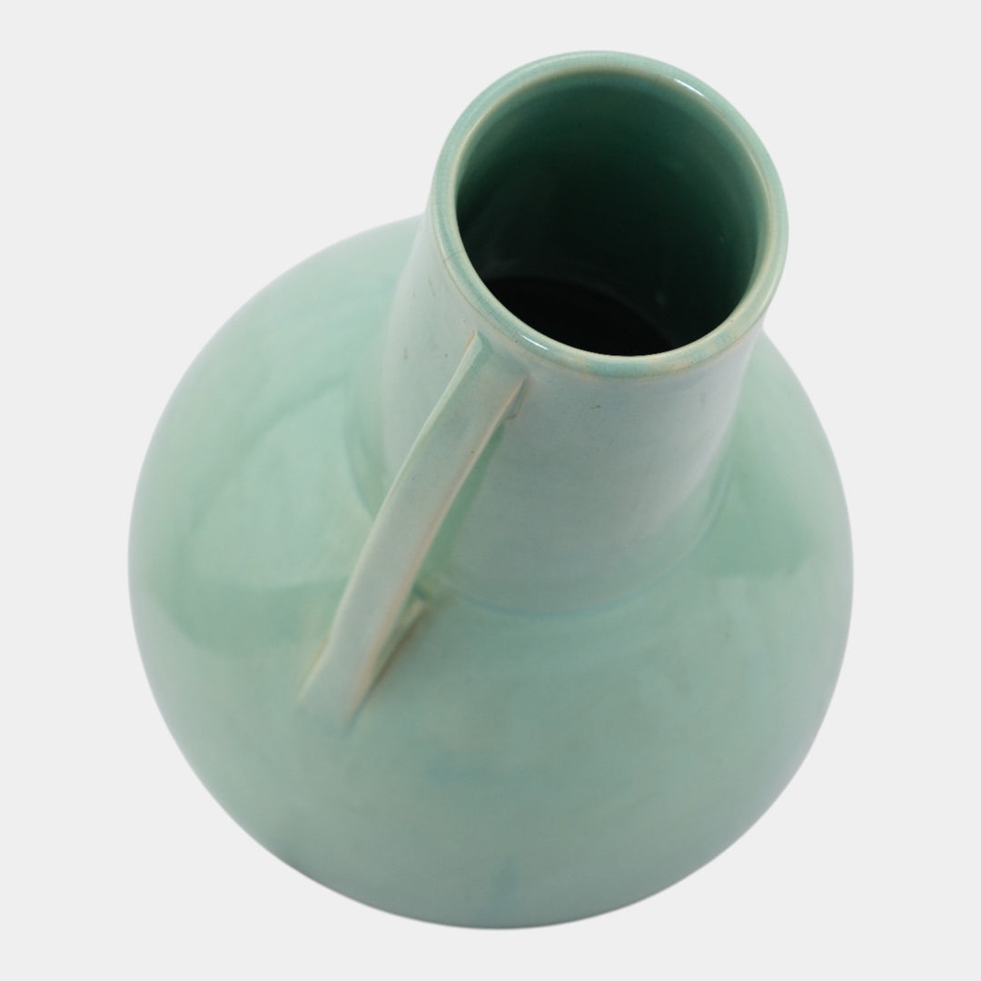 Roseville Rosecraft Colors Turquoise Blue 1921 Art Pottery Ceramic Vase 182-12 - Just Art Pottery