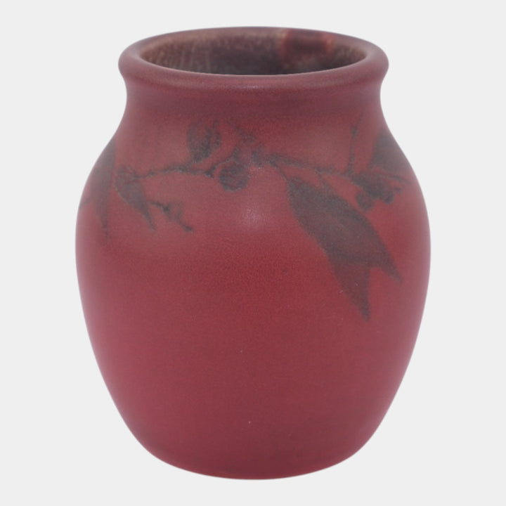Rookwood 1901 Art Pottery Red Leaf Berry Z Line Painted Matte Vase 58Z Sprague