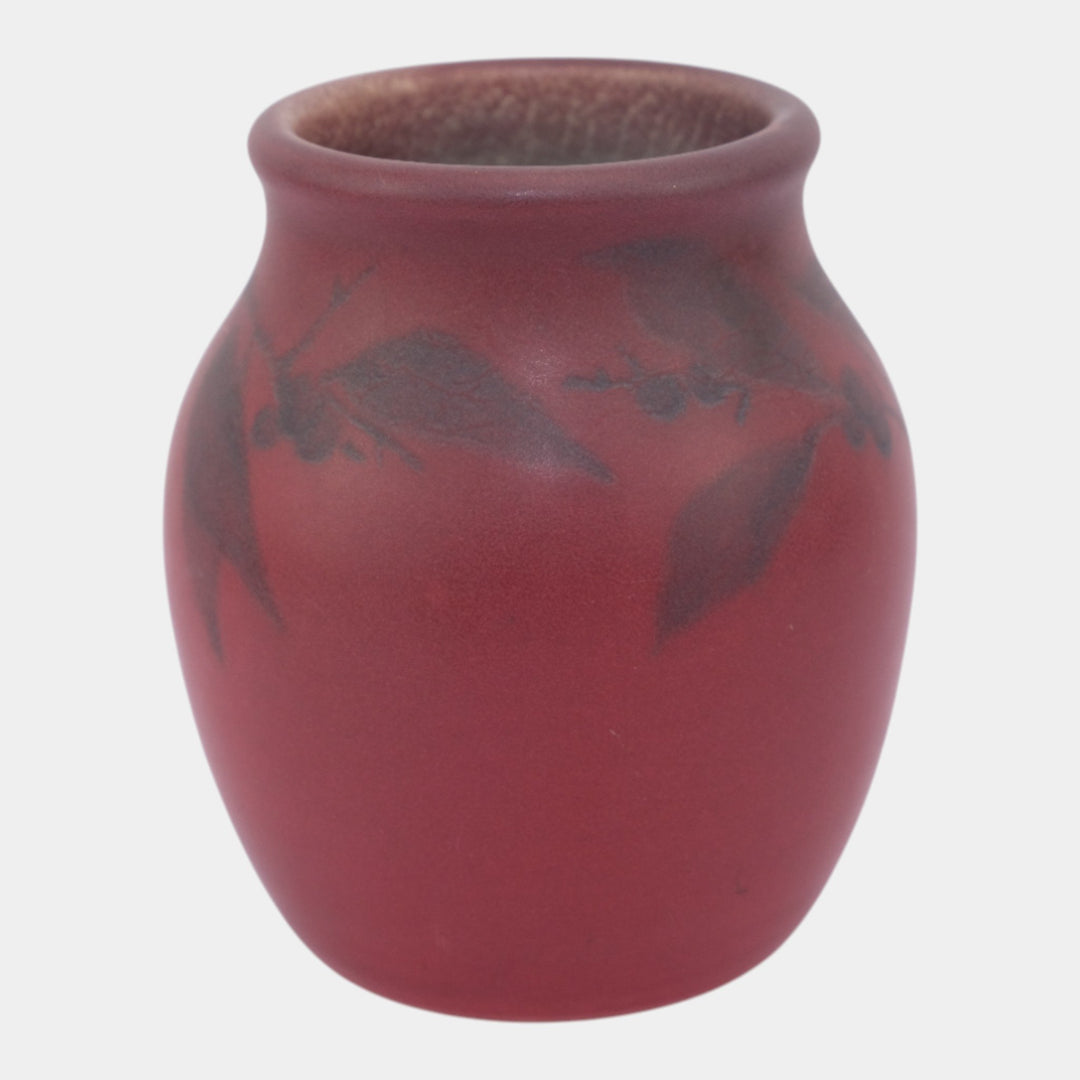 Rookwood 1901 Art Pottery Red Leaf Berry Z Line Painted Matte Vase 58Z Sprague