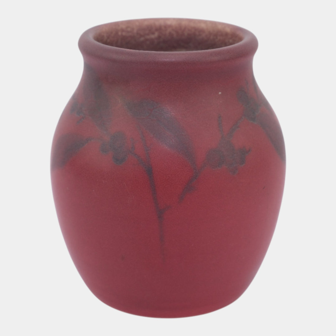 Rookwood 1901 Art Pottery Red Leaf Berry Z Line Painted Matte Vase 58Z Sprague