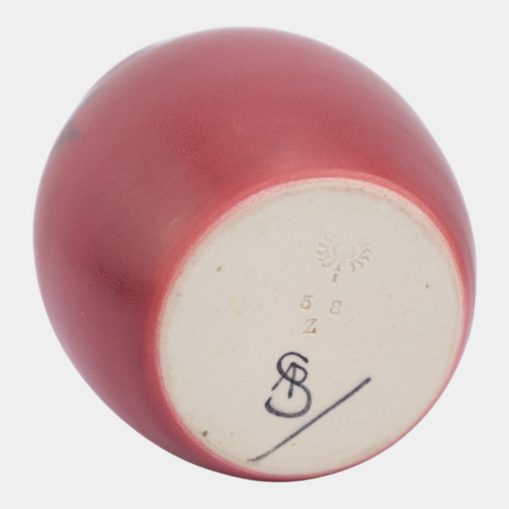 Rookwood 1901 Art Pottery Red Leaf Berry Z Line Painted Matte Vase 58Z Sprague