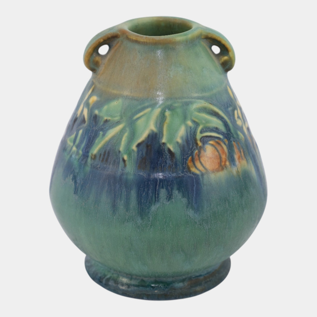 Roseville Baneda Green 1932 Vintage Arts And Crafts Pottery Ceramic Vase 601-5 - Just Art Pottery