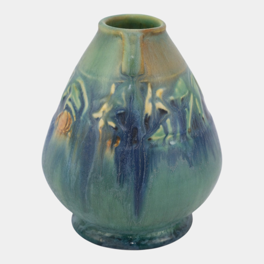 Roseville Baneda Green 1932 Vintage Arts And Crafts Pottery Ceramic Vase 601-5 - Just Art Pottery
