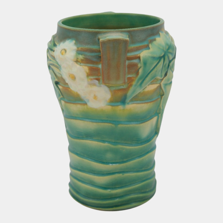 Roseville Luffa Green 1934 Vintage Arts And Crafts Pottery Ceramic Vase 688-8 - Just Art Pottery