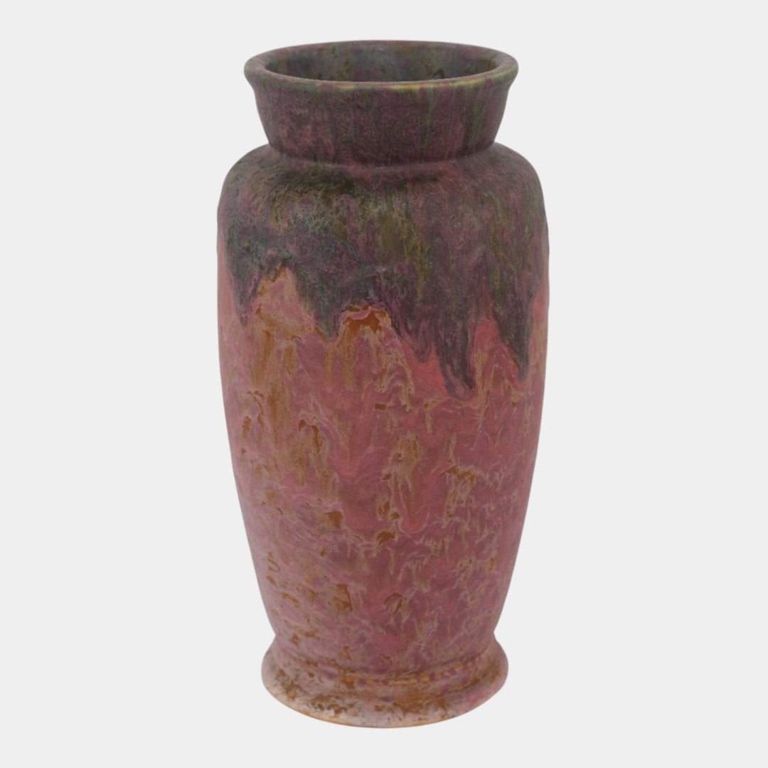 Roseville Carnelian II Red Green Drip 1926 Vintage Pottery Ceramic Vase 315-10 - Just Art Pottery