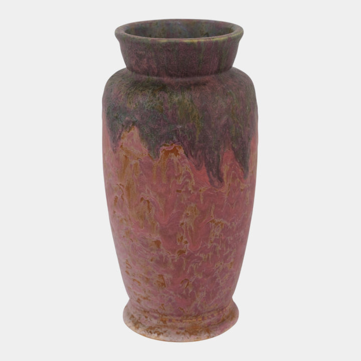 Roseville Carnelian II Red Green Drip 1926 Vintage Pottery Ceramic Vase 315-10 - Just Art Pottery