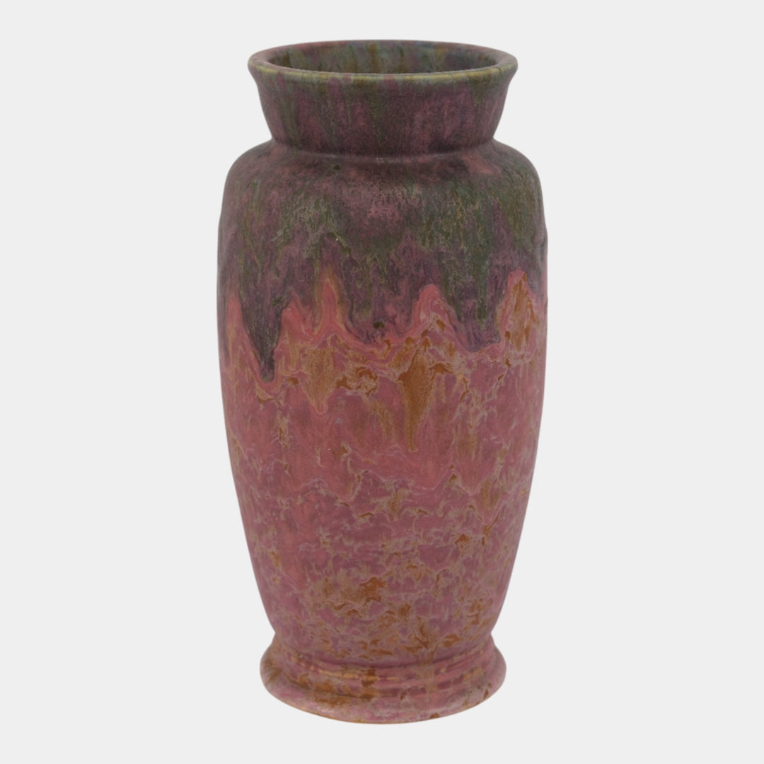 Roseville Carnelian II Red Green Drip 1926 Vintage Pottery Ceramic Vase 315-10 - Just Art Pottery