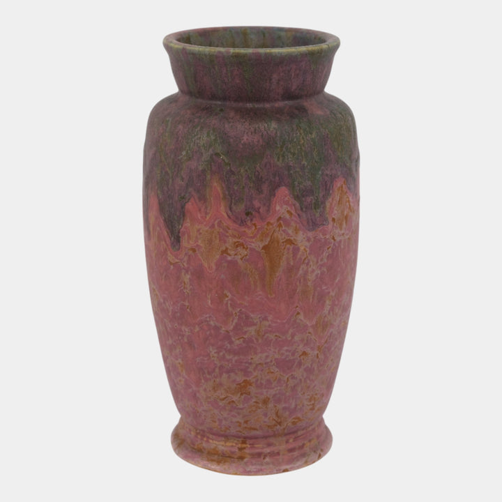 Roseville Carnelian II Red Green Drip 1926 Vintage Pottery Ceramic Vase 315-10 - Just Art Pottery