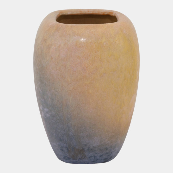 Roseville Earlam Tan Blue 1930 Vintage Art Pottery Ceramic Vase 522-9 - Just Art Pottery