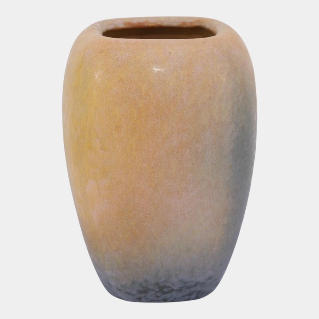 Roseville Earlam Tan Blue 1930 Vintage Art Pottery Ceramic Vase 522-9 - Just Art Pottery