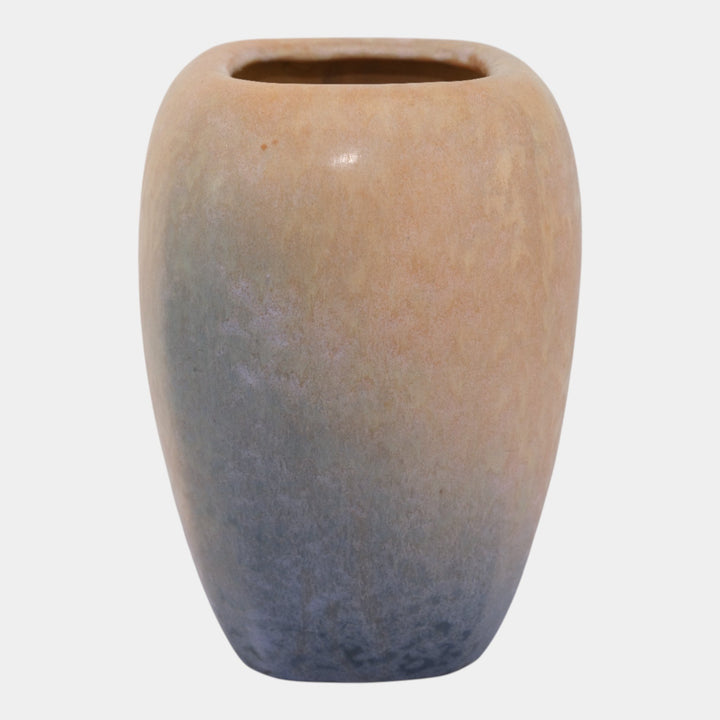 Roseville Earlam Tan Blue 1930 Vintage Art Pottery Ceramic Vase 522-9 - Just Art Pottery