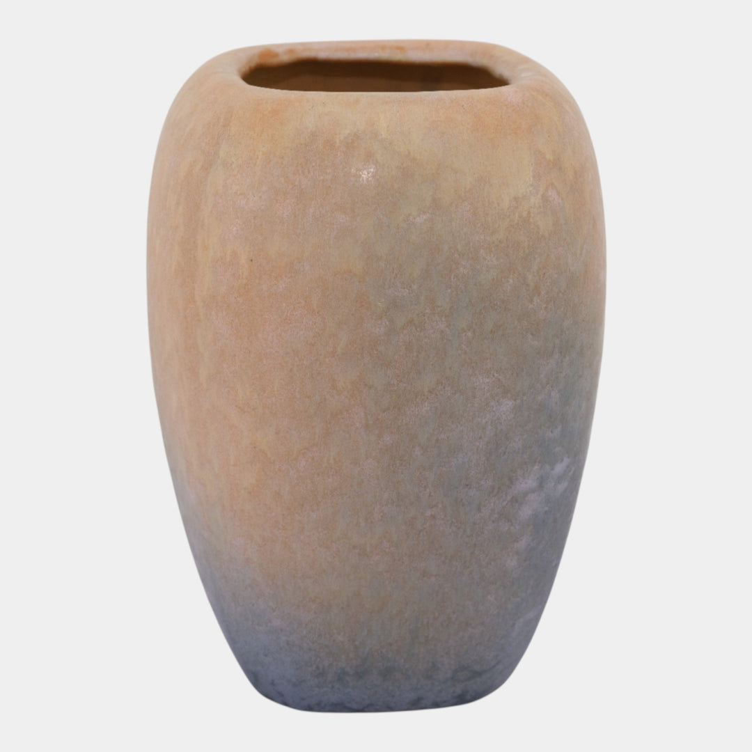 Roseville Earlam Tan Blue 1930 Vintage Art Pottery Ceramic Vase 522-9 - Just Art Pottery