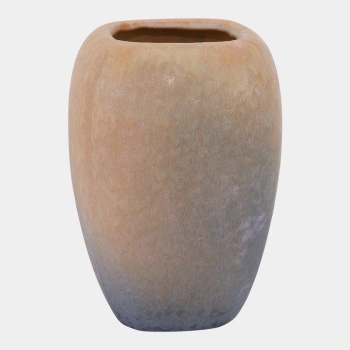 Roseville Earlam Tan Blue 1930 Vintage Art Pottery Ceramic Vase 522-9 - Just Art Pottery