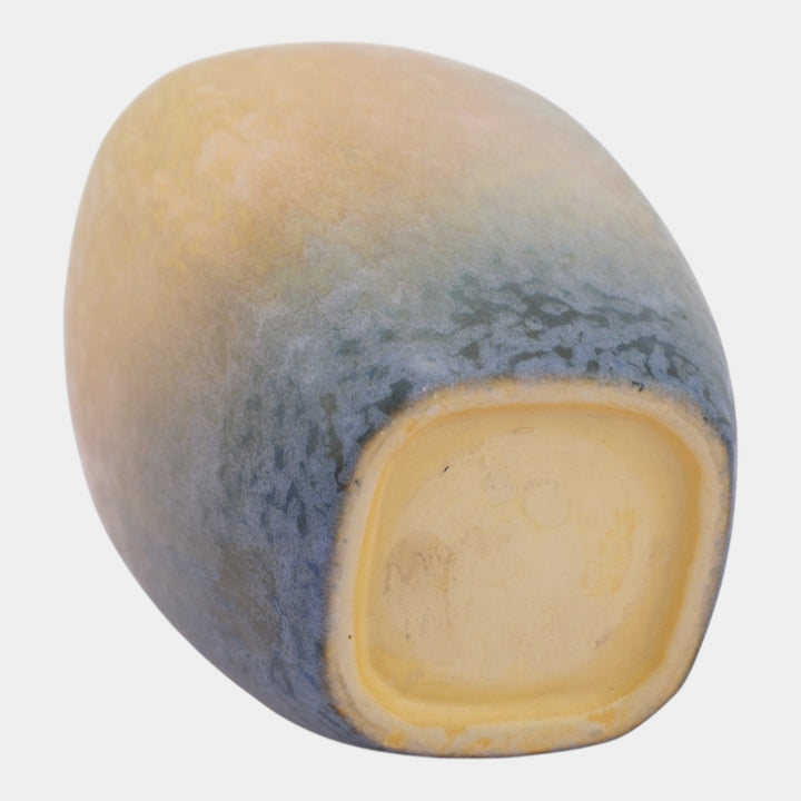 Roseville Earlam Tan Blue 1930 Vintage Art Pottery Ceramic Vase 522-9 - Just Art Pottery