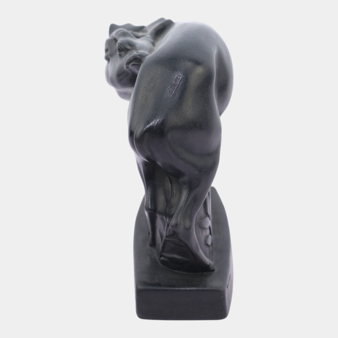 John Skeaping For Wedgwood 1930s Black Basalt Art Deco Fallow Deer Figurine - Just Art Pottery