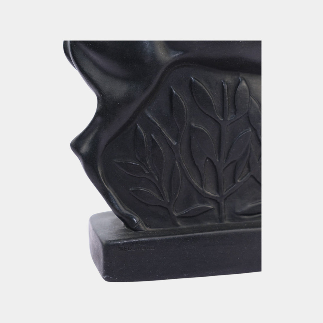 John Skeaping For Wedgwood 1930s Black Basalt Art Deco Fallow Deer Figurine - Just Art Pottery