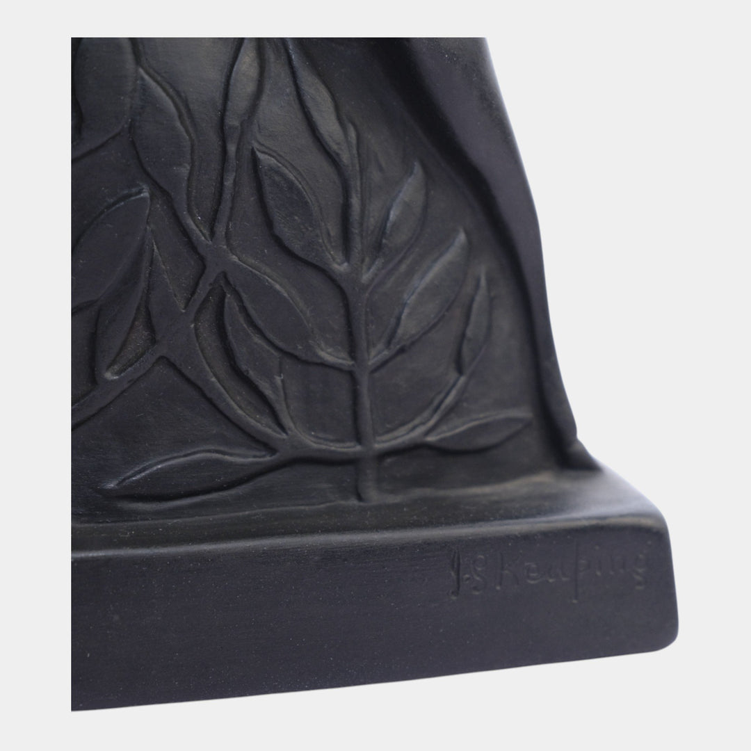 John Skeaping For Wedgwood 1930s Black Basalt Art Deco Fallow Deer Figurine - Just Art Pottery