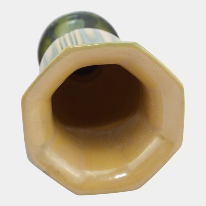 Roseville Russco Crystalline Green 1933 Art Deco Flared Rim Pedestal Vase 700-10