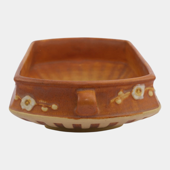 Roseville Cherry Blossom Brown 1933 Vintage Art Pottery Ceramic Bowl 240-8