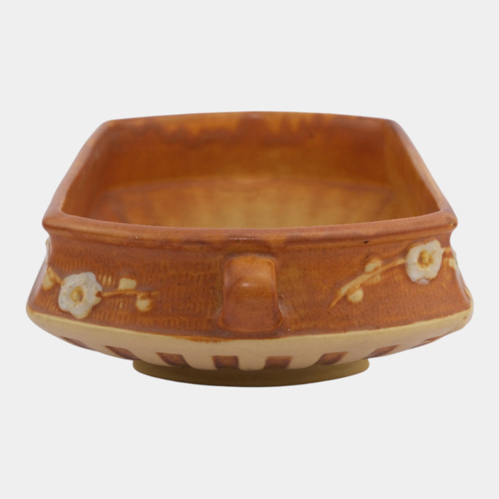 Roseville Cherry Blossom Brown 1933 Vintage Art Pottery Ceramic Bowl 240-8