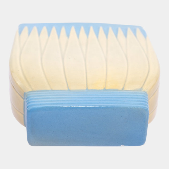 Roseville Lotus Blue 1952 Mid Century Modern Pottery Ceramic Wall Pocket L8-7 - Just Art Pottery