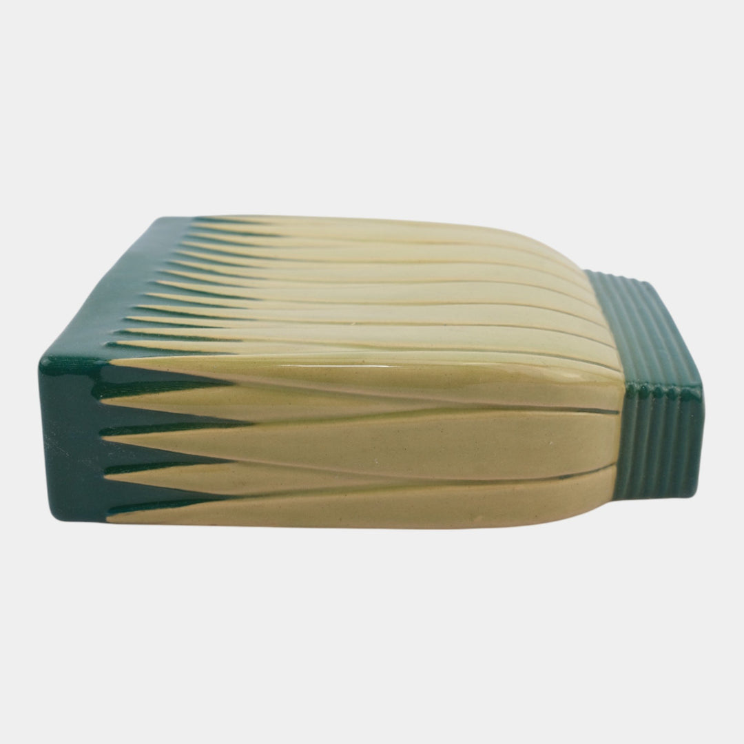Roseville Lotus Green 1952 Mid Century Modern Pottery Ceramic Wall Pocket L8-7 - Just Art Pottery