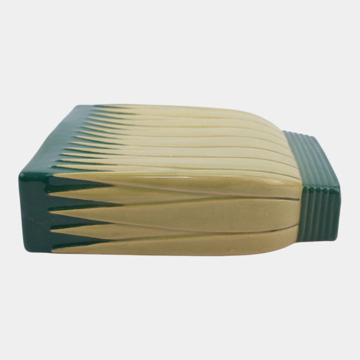 Roseville Lotus Green 1952 Mid Century Modern Pottery Ceramic Wall Pocket L8-7 - Just Art Pottery