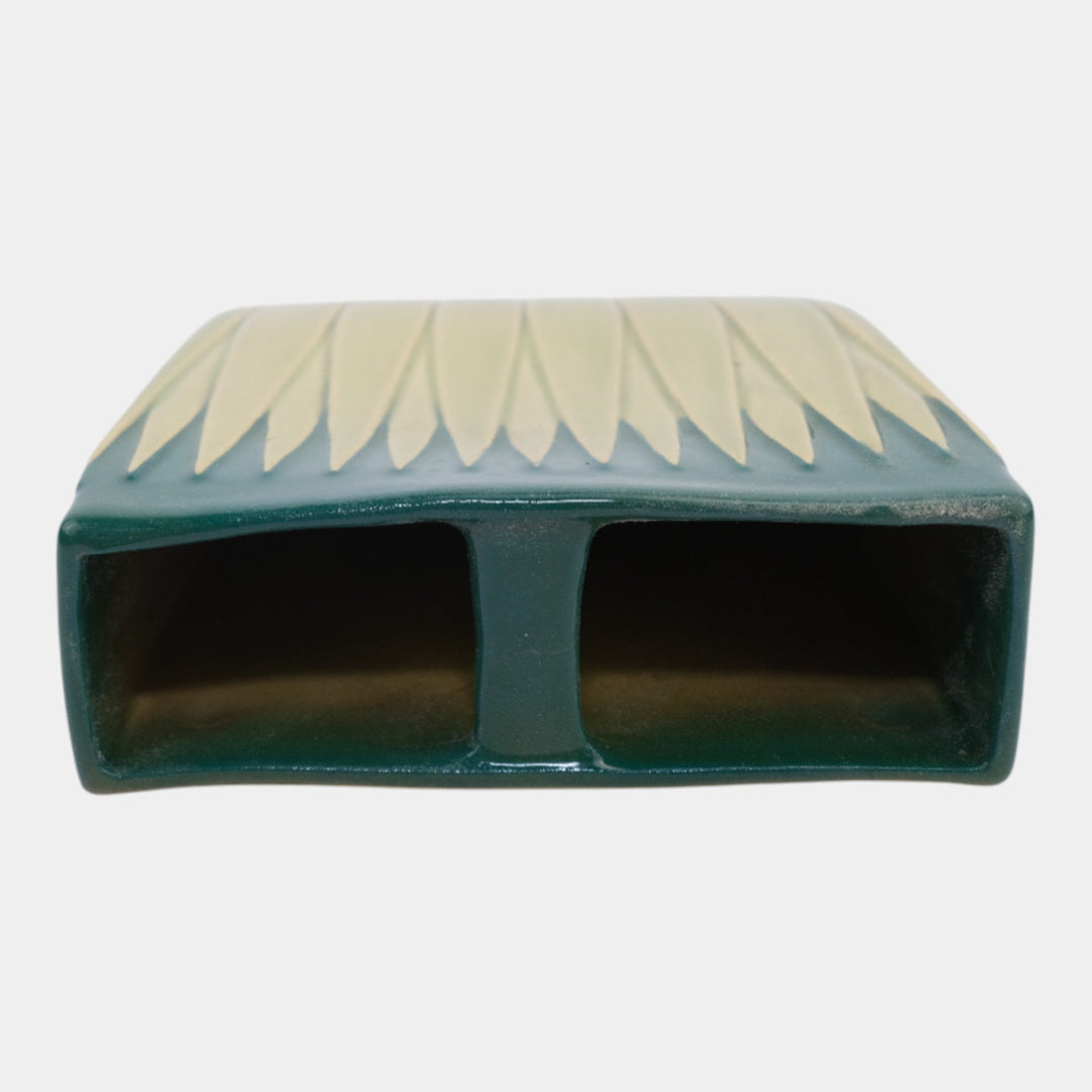 Roseville Lotus Green 1952 Mid Century Modern Pottery Ceramic Wall Pocket L8-7 - Just Art Pottery