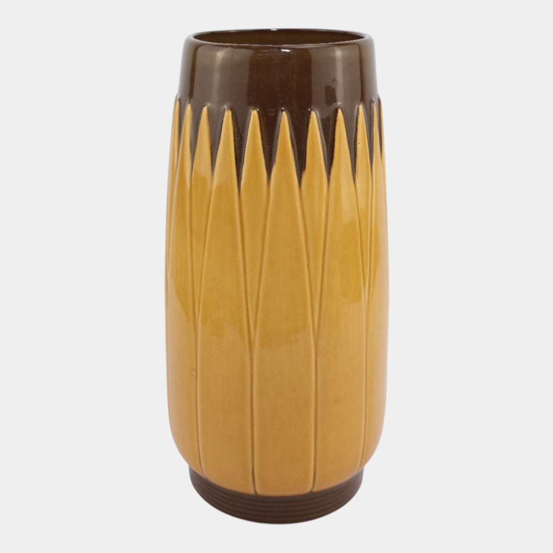 Roseville Lotus Brown 1952 Mid Century Modern Pottery Vase L3-10 - Just Art Pottery