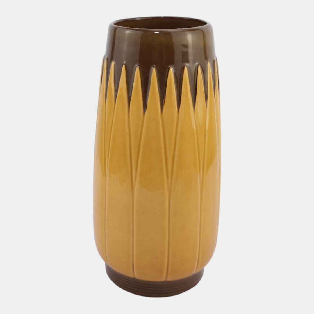 Roseville Lotus Brown 1952 Mid Century Modern Pottery Vase L3-10 - Just Art Pottery
