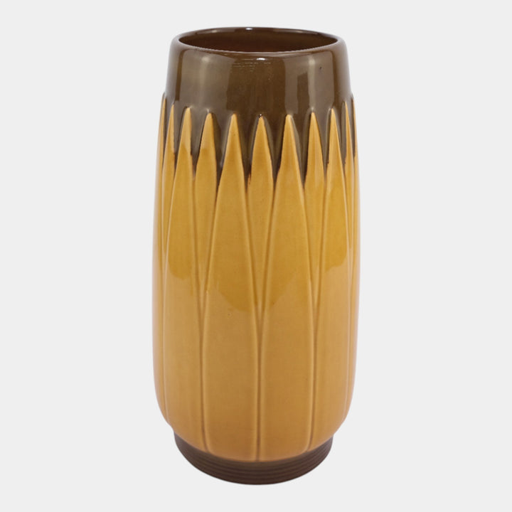 Roseville Lotus Brown 1952 Mid Century Modern Pottery Vase L3-10 - Just Art Pottery