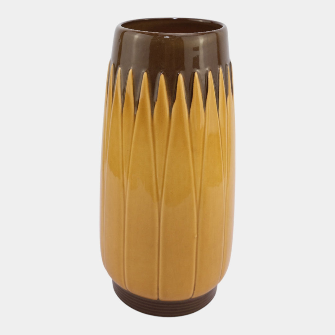 Roseville Lotus Brown 1952 Mid Century Modern Pottery Vase L3-10 - Just Art Pottery