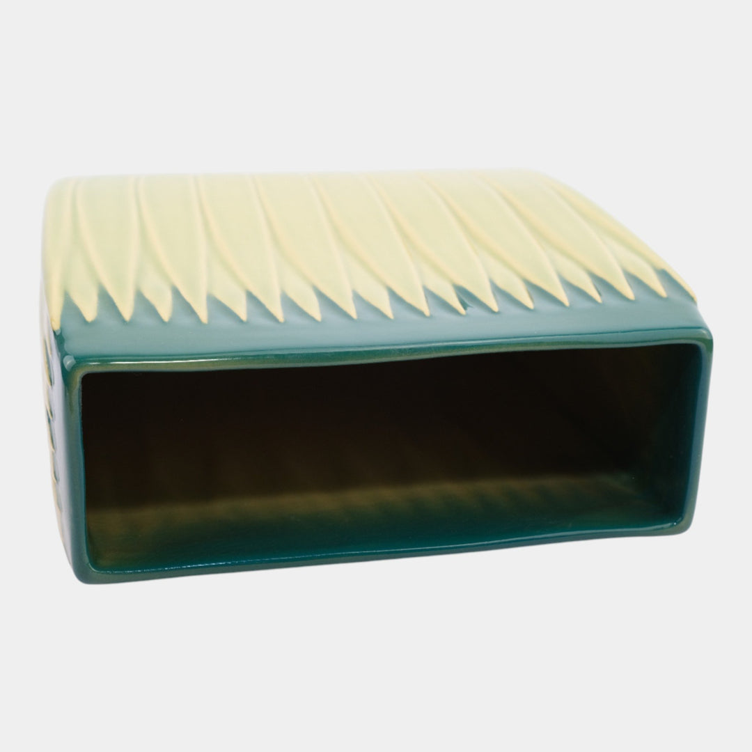 Roseville Lotus Green 1952 Vintage Mid Century Modern Pottery Pillow Vase L4-10