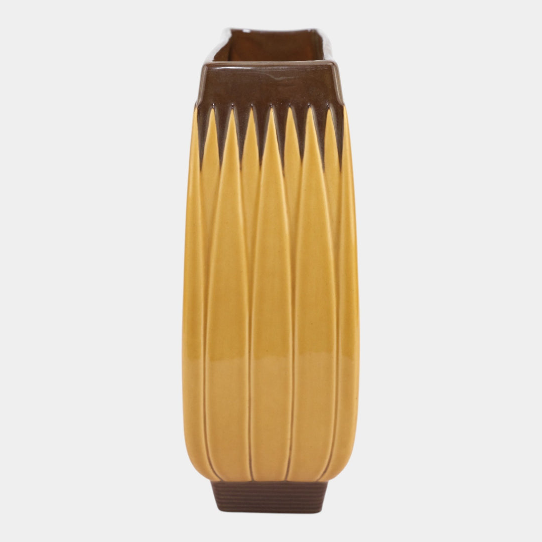 Roseville Lotus Brown 1952 Vintage Mid Century Modern Pottery Pillow Vase L4-10