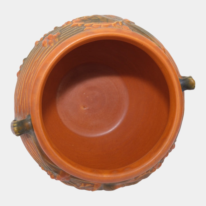 Roseville Bushberry Brown Vintage Art Pottery Ceramic Jardiniere Planter 657-6 - Just Art Pottery