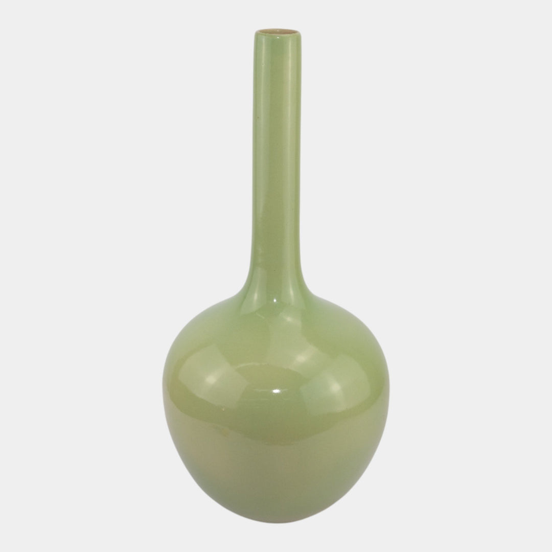 Gonder Imperial Line Celadon Green Mid Century Modern Long Neck Floor Vase 531 - Just Art Pottery