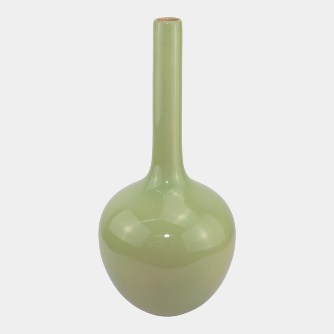 Gonder Imperial Line Celadon Green Mid Century Modern Long Neck Floor Vase 531 - Just Art Pottery