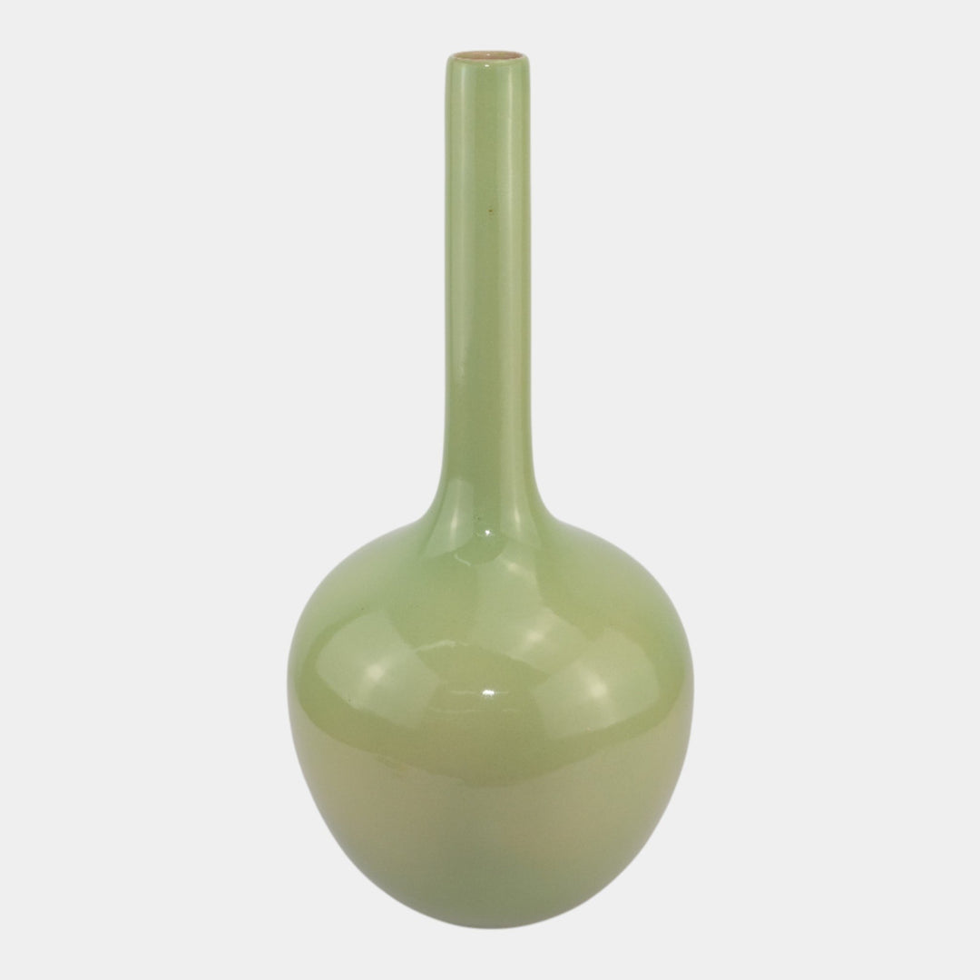 Gonder Imperial Line Celadon Green Mid Century Modern Long Neck Floor Vase 531 - Just Art Pottery