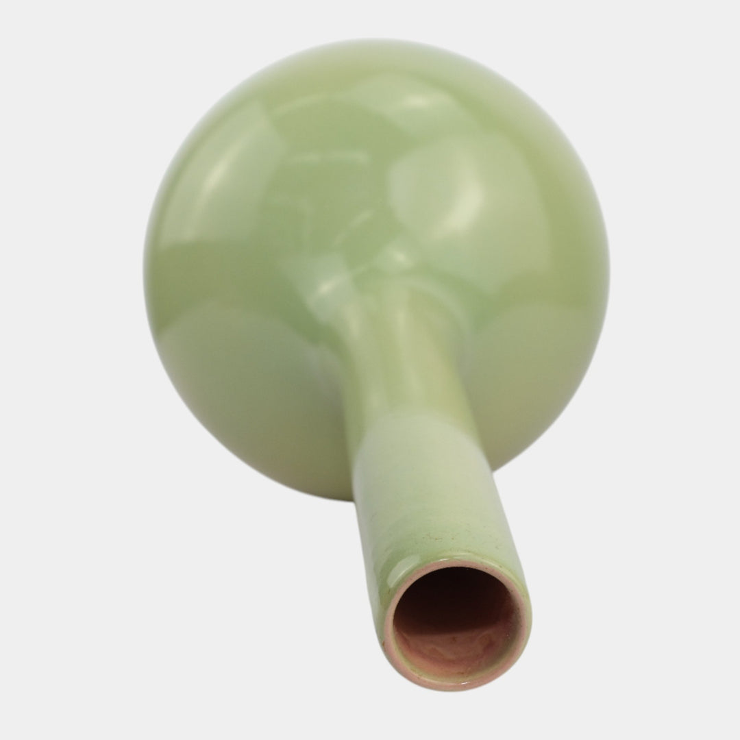 Gonder Imperial Line Celadon Green Mid Century Modern Long Neck Floor Vase 531 - Just Art Pottery